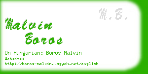 malvin boros business card